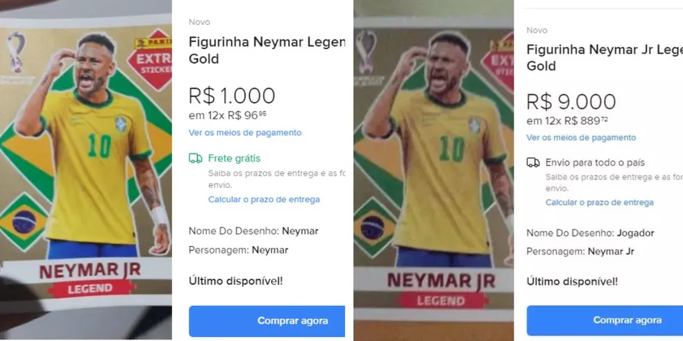 Neymar Legend Gold - Copa do Mundo Qatar 2022 Panini