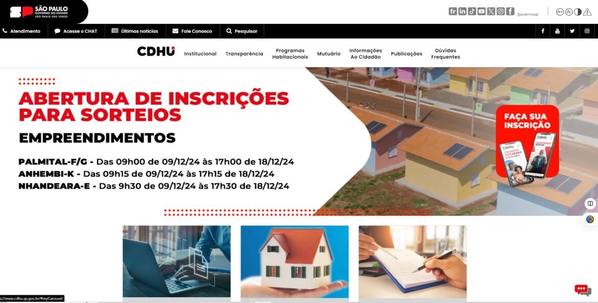 inscrições cdhu